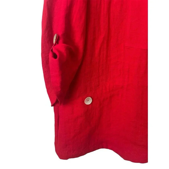 Size 18/20 Penny Plain Red‎ Blouse W/ Pockets - Picture 4 of 6